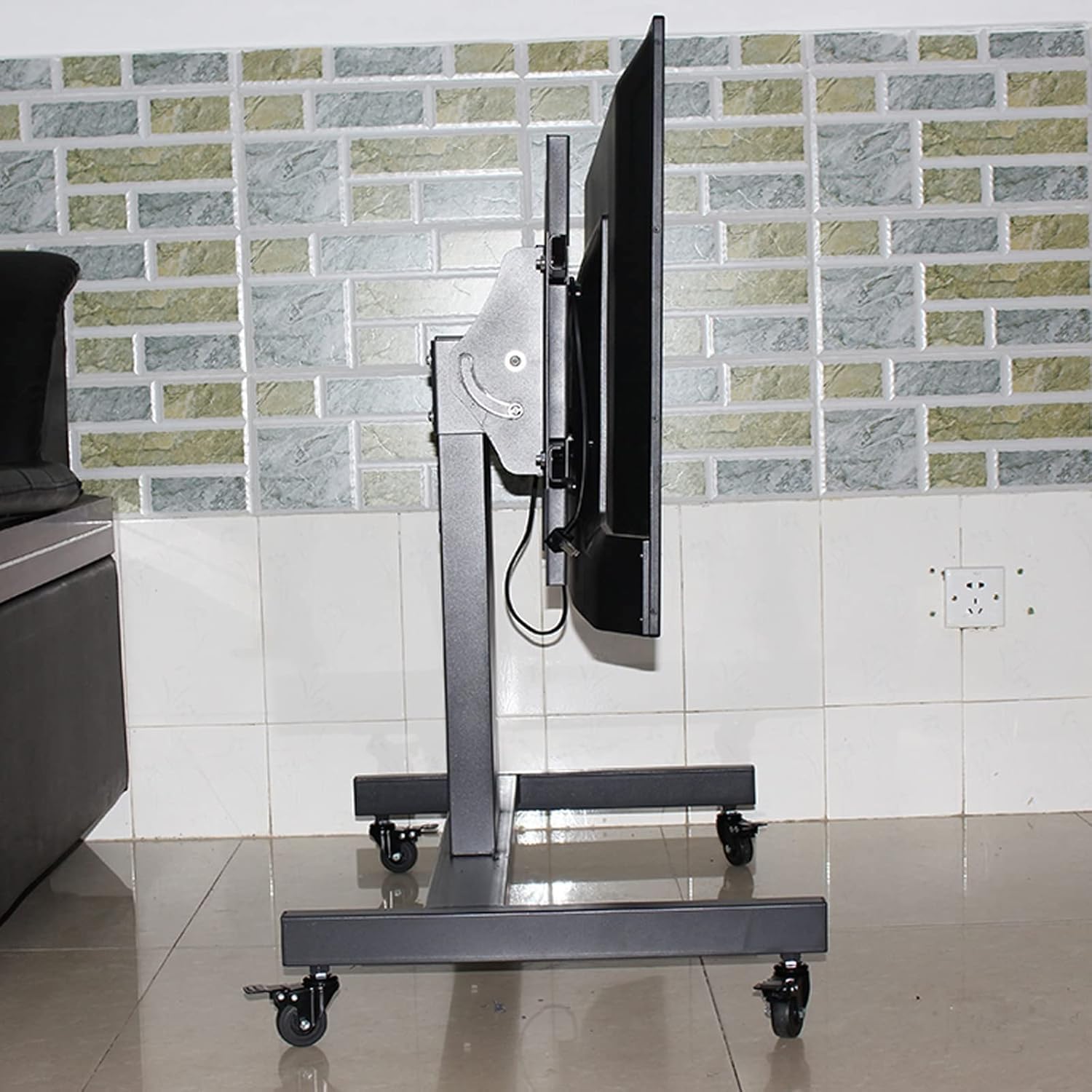 Braccio per Monitor, Supporto TV, Supporto TV con Ruote, Carrello TV Mobile su Ruote per Schermi Piatti/Curvi da 32 A 70 Pollici, TV per Casa E Ufficio, Portatile