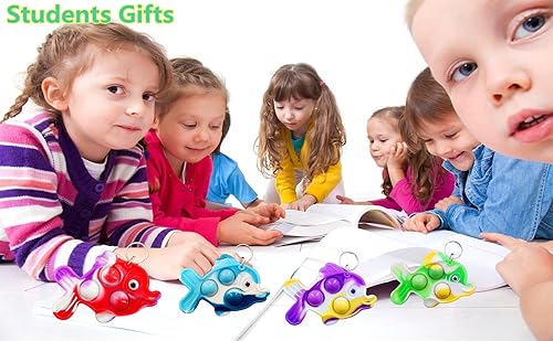 Miniatura 6 de 20 piezas de regalos para estudiantes de aula de peces, regalos de arcoíris a granel del profesor, mini recompensas de vacaciones pop regalos de