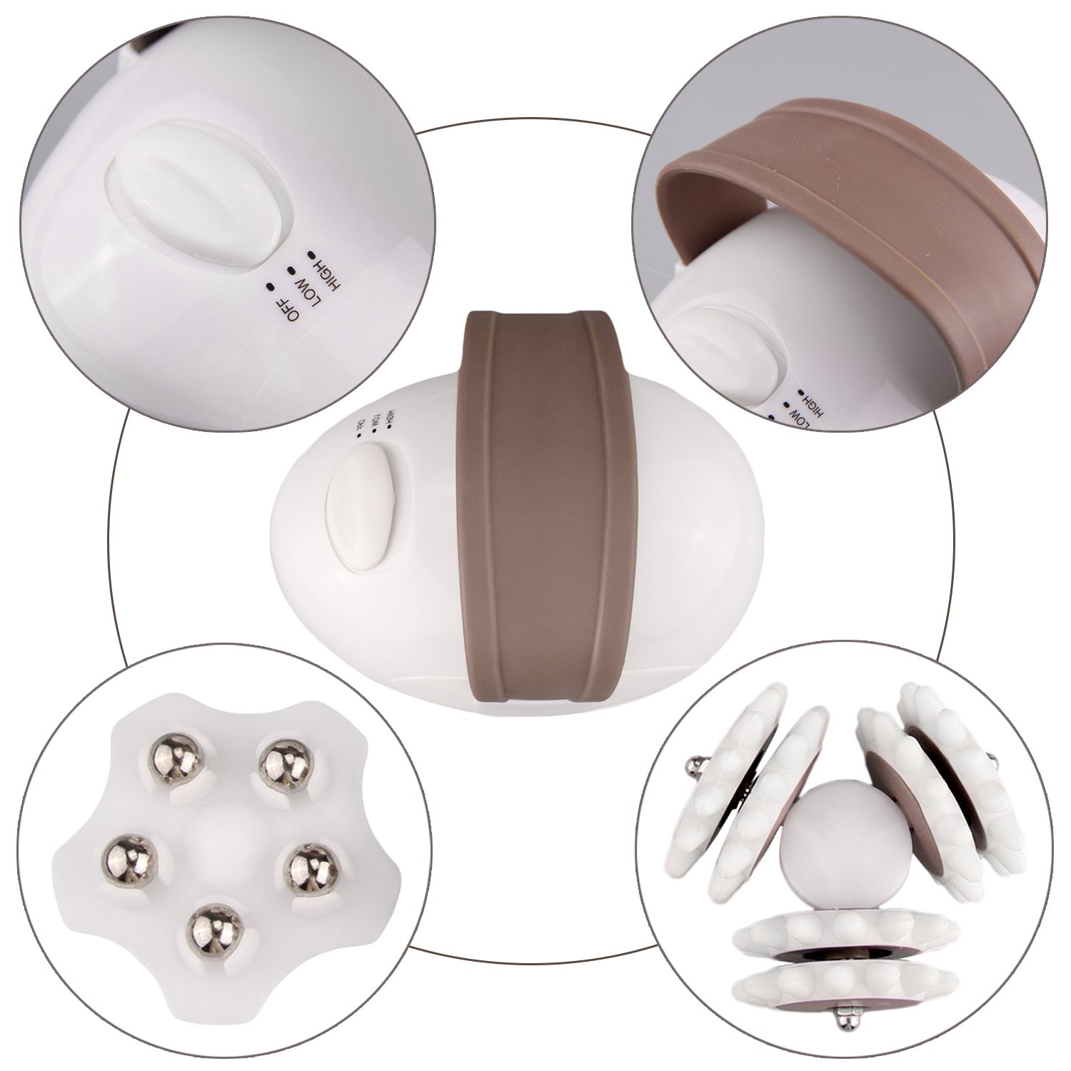 Vococal® elektrisches Anti-Cellulite-Massagegerät, Anti-Cellulite, 3D-Massagegerät, Anti-Cellulite, Mini Roller für den kompletten Körper, 15 W
