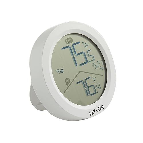 Vista 15 de Taylor Termómetro digital inalámbrico para interiores y exteriores, números fáciles de leer para patio, piscina y áreas interiores, LCD, negro