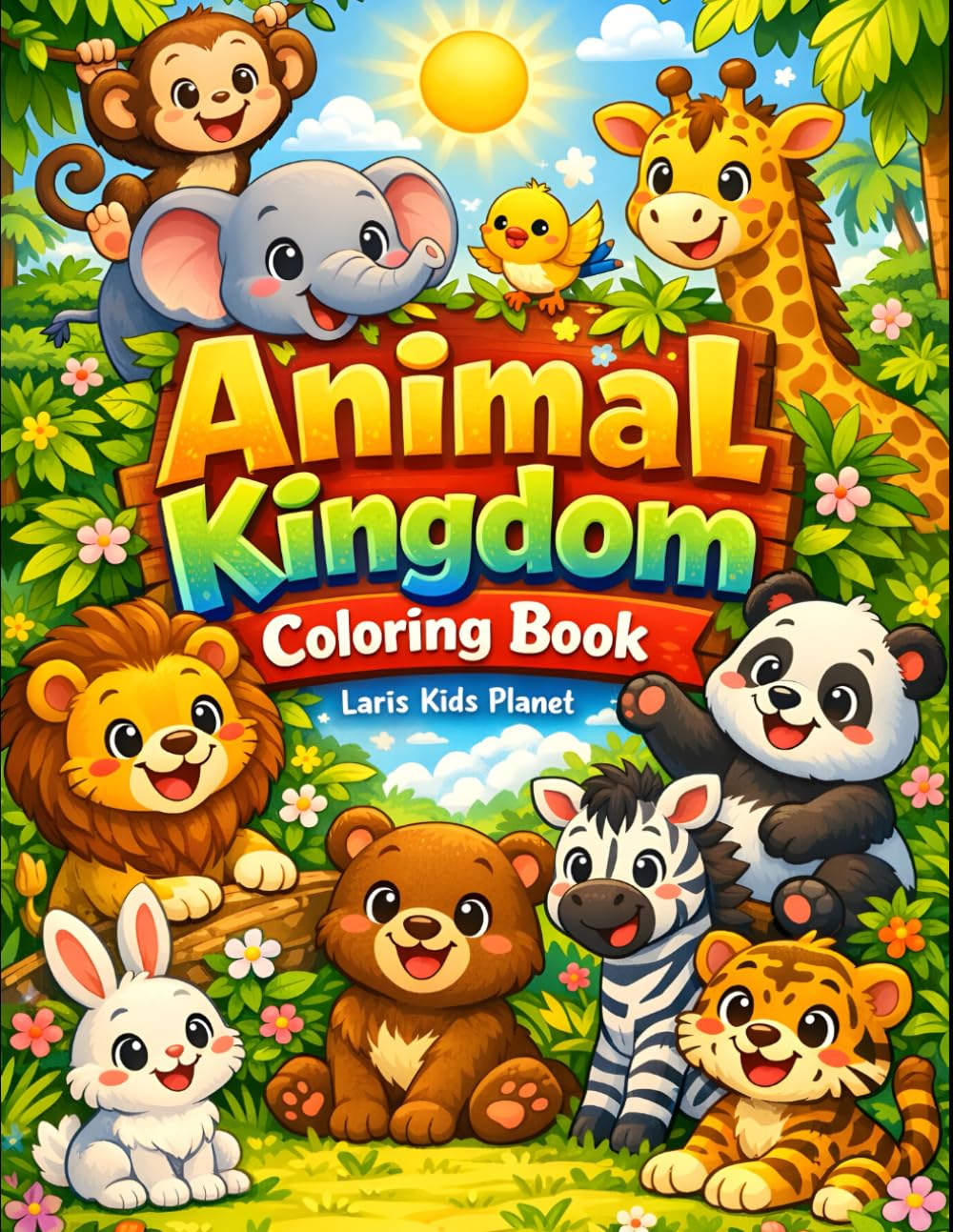 Animal Kingdom Coloring Book for Kids: Fun and Easy Animal Illustrations for Boys and Girls Ages 3–8