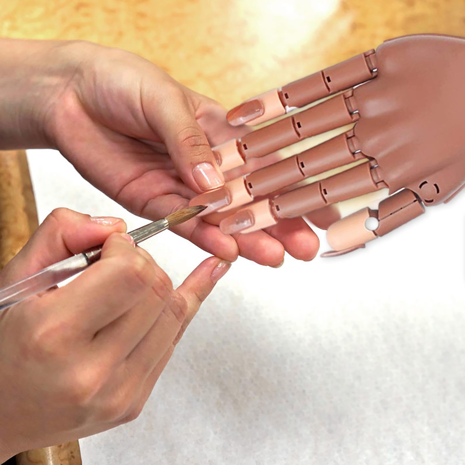 Ongles en acrylique – Main flexible pour la pratique des ongles, main de bricolage pour la conception des ongles, ensemble d'outils de pratique des ongles – Fausses mains de mannequin pour la pratique