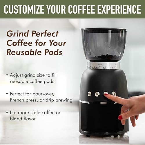 Miniatura 2 de Molinillo de café de una sola porción - Molinillo automático de rebabas para cápsulas reutilizables - Nunca vuelva a comprar cápsulas