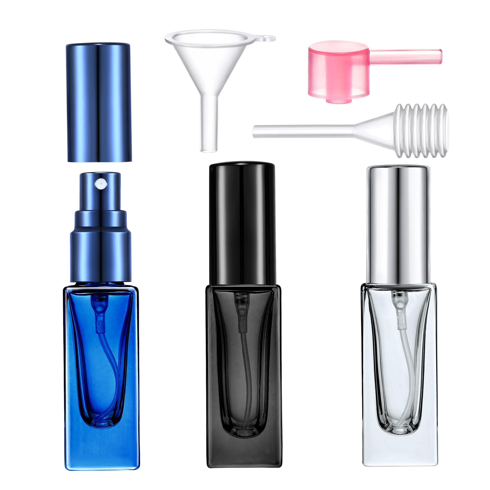 Yikimyfo 3 Pcs 5ML/0.17oz Mini Spray Bottles Fine Mist Cologne Travel Bottle Glass Perfume Bottles Empty Travel Size Perfume Refill Bottle