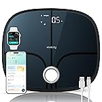 Etekcity Smart Rechargeable Scale for Body Weight, BMI, Fat, Muscle Mass, Digital Bathroom Scale with 13 Metrics, Secret Mode, Bluetooth Connect to Free Apps, Stealth Black