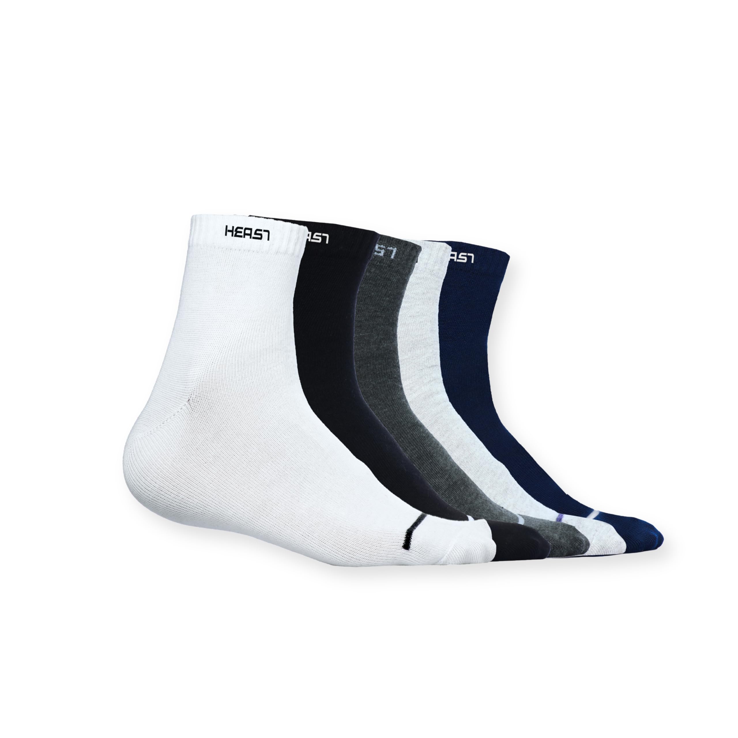 Ankle Socks for Men & Women - Cotton Sports Socks, Comfortable & Breathable, Formal & Casual Wear, Suitable for Summer and Gym, Multicolor, Set of 5