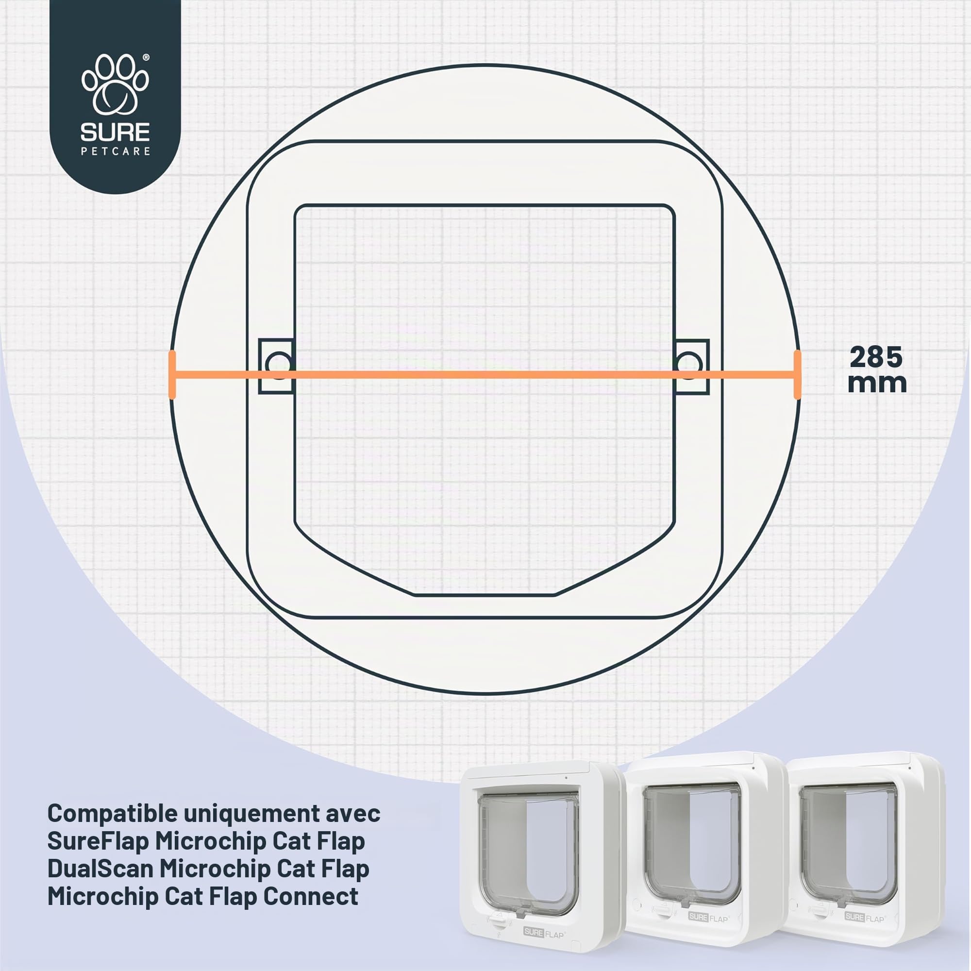 Sure Petcare SureFlap Adaptateur de Montage pour Chatière Microchip Connect et DualScan - Blanc