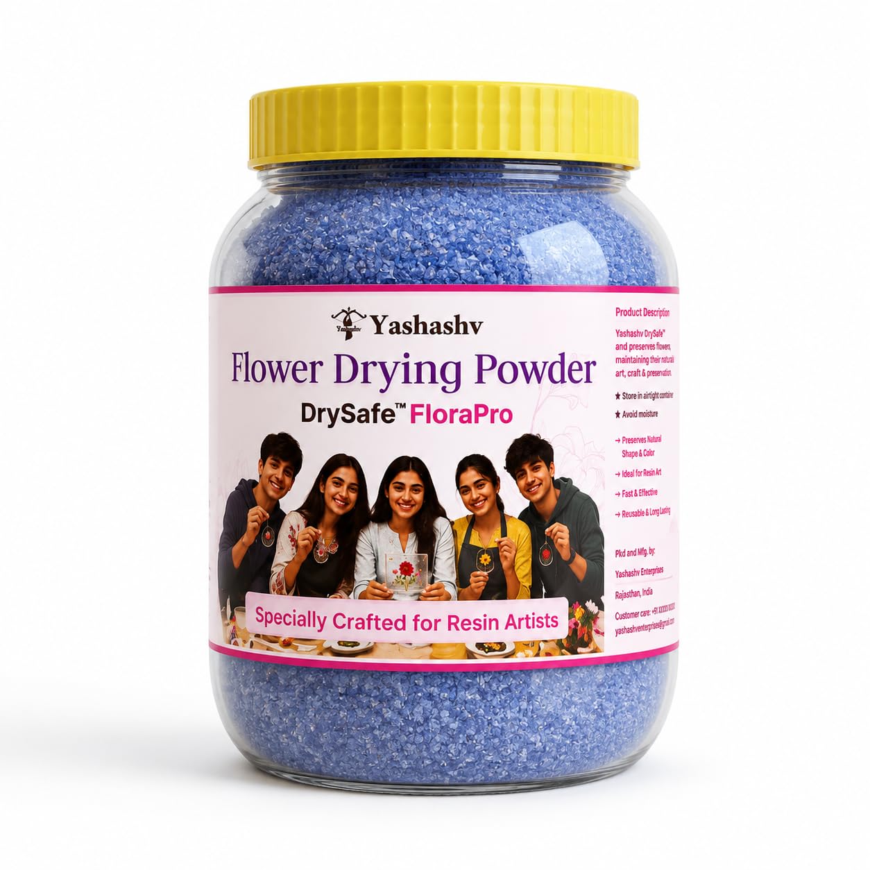DrySafe FloraPro Color-Indicating Flower Drying Crystals-201 500g | Reusable Silica Gel Powder for Flower Preservation, Resin Art, Epoxy Crafts, Bouquet Drying, Jewellery Making, Potpourri-image-34