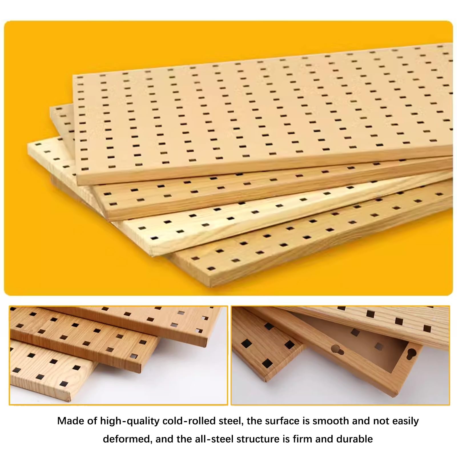 Paneles de metal para tablero perforado, sistema organizador de pared para herramientas de manualidades, utensilios de cocina y accesorios de garaje, solución de almacenamiento versátil para sala de