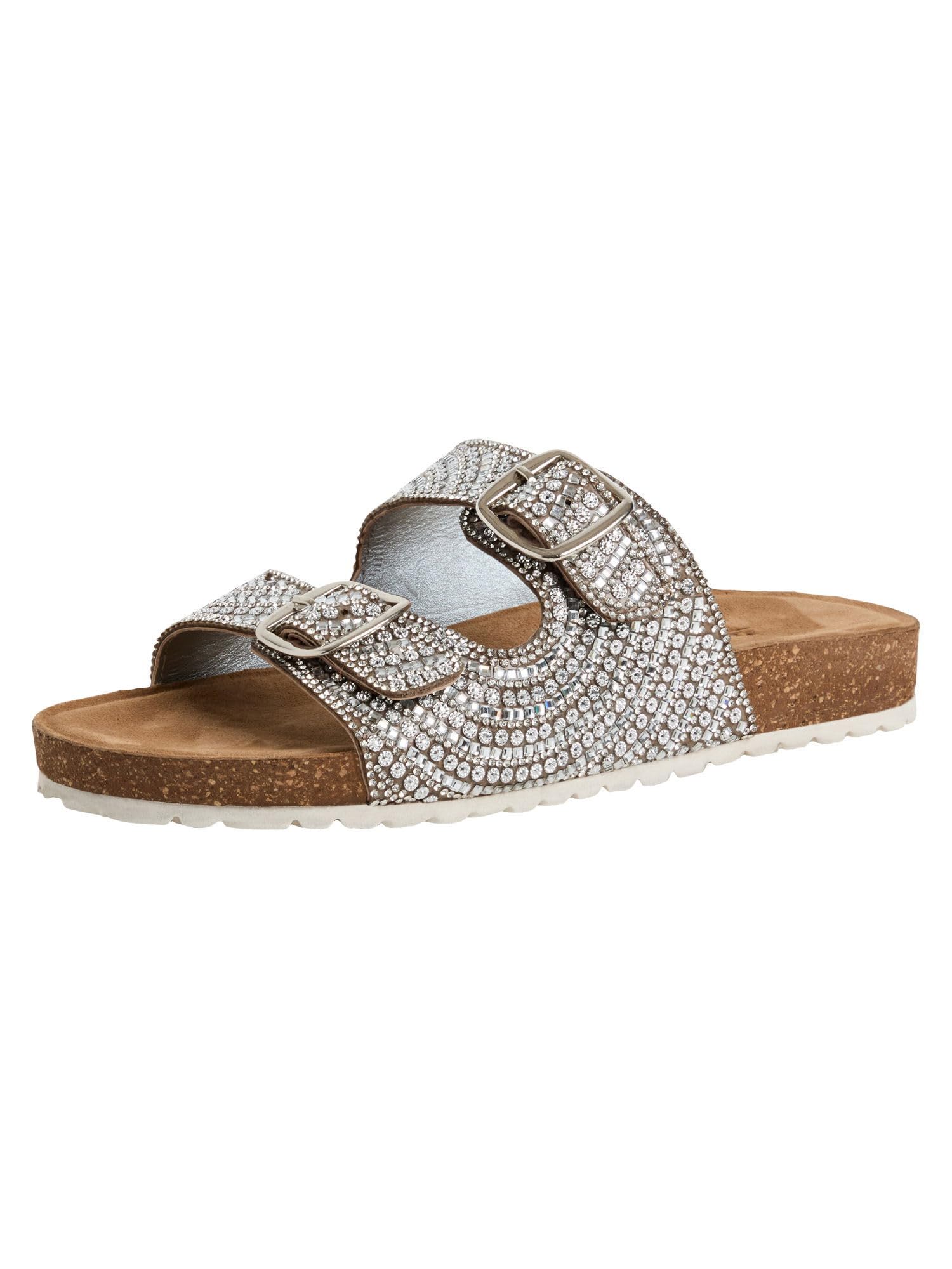 Tamaris Mules Pink, Silver Glam, 6.5 UK