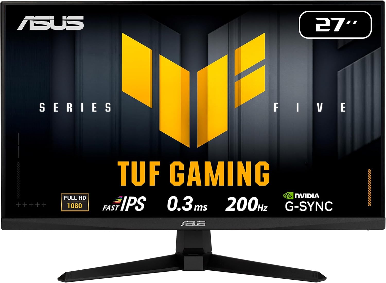 ASUS TUF Gaming 27” 1080P Monitor (VG279Q5A) – Full HD (1920 x 1080), 200Hz, 0.3ms, Fast IPS, G-SYNC Compatible, Extreme Low Motion Blur Sync, 99% sRGB, DisplayWidget, Gaming AI, 3 yr Warranty
