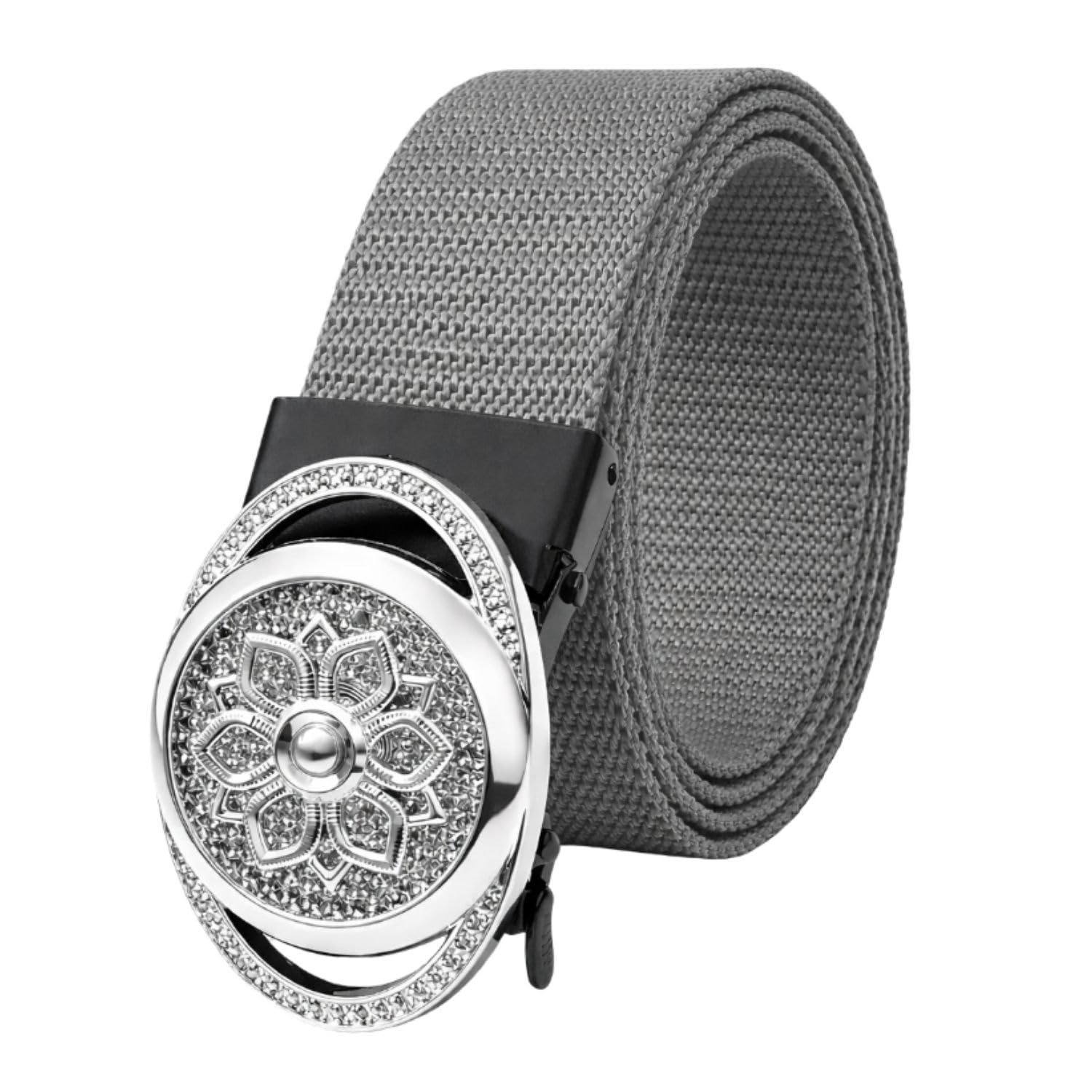 Men’s Nylon Autolock Belt | Adjustable Cut to Fit up to 42 Waist | Tactical Web Belt with Metal Spinning Buckle | No Holes, Breathable & Durable-image-34