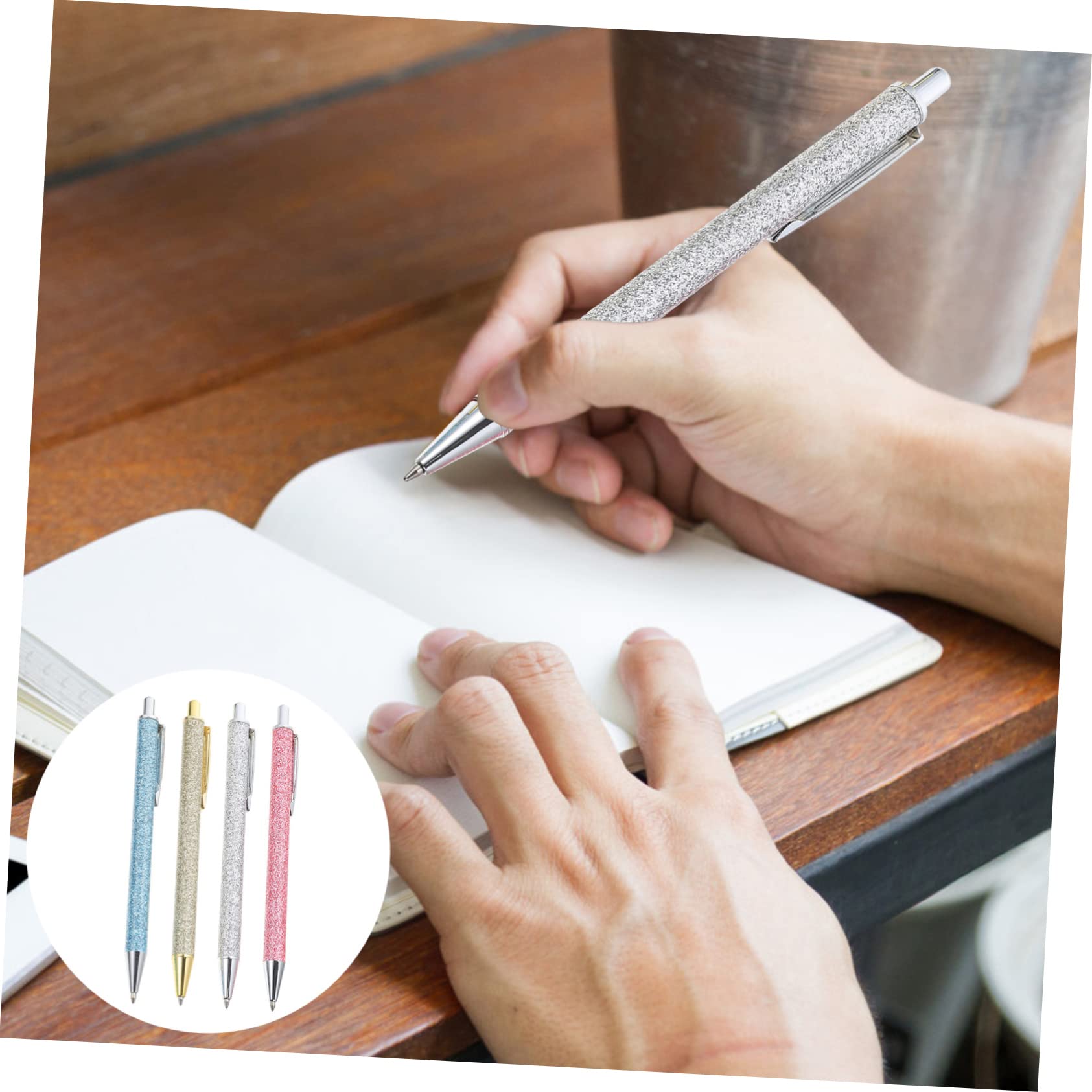 ABOOFAN 12pièces Stylo Publicitaire Métallique à Bouton-poussoir De Stylos Rétractables Multi-usages Fourniture De Bureau Et Pour Étudiants Et Professionnels