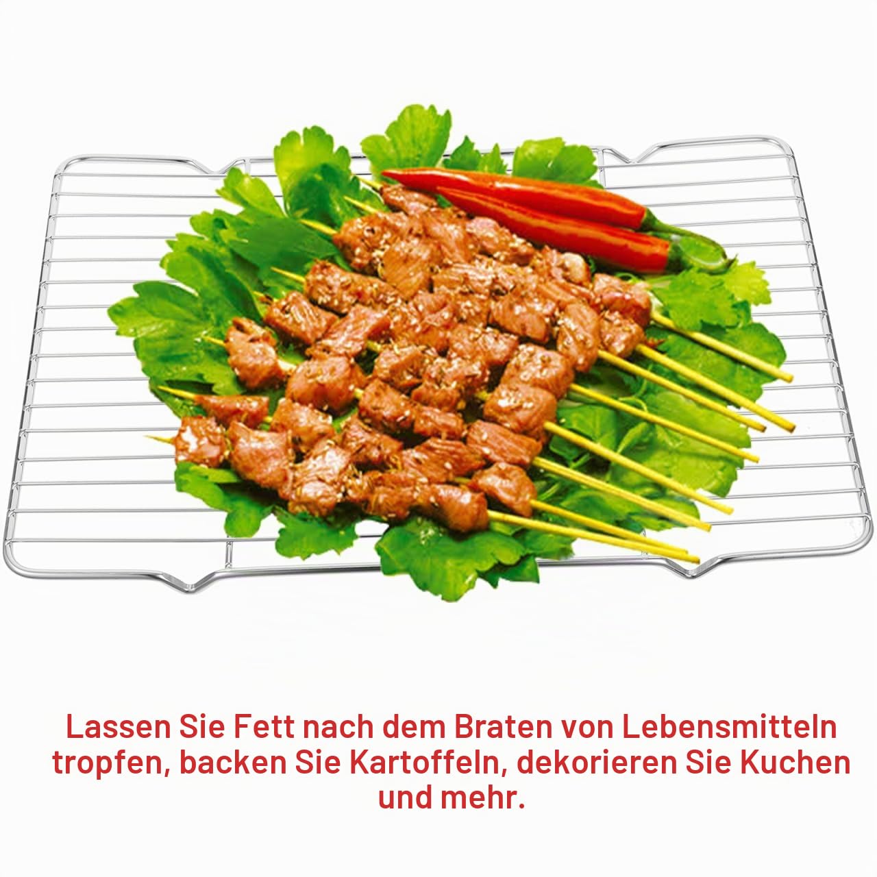 VALICLUD Edelstahl Backrost Kühlgitter 34x24cm Multifunktions Backzubehör Abtropfgitter Für Backofen Und Grill