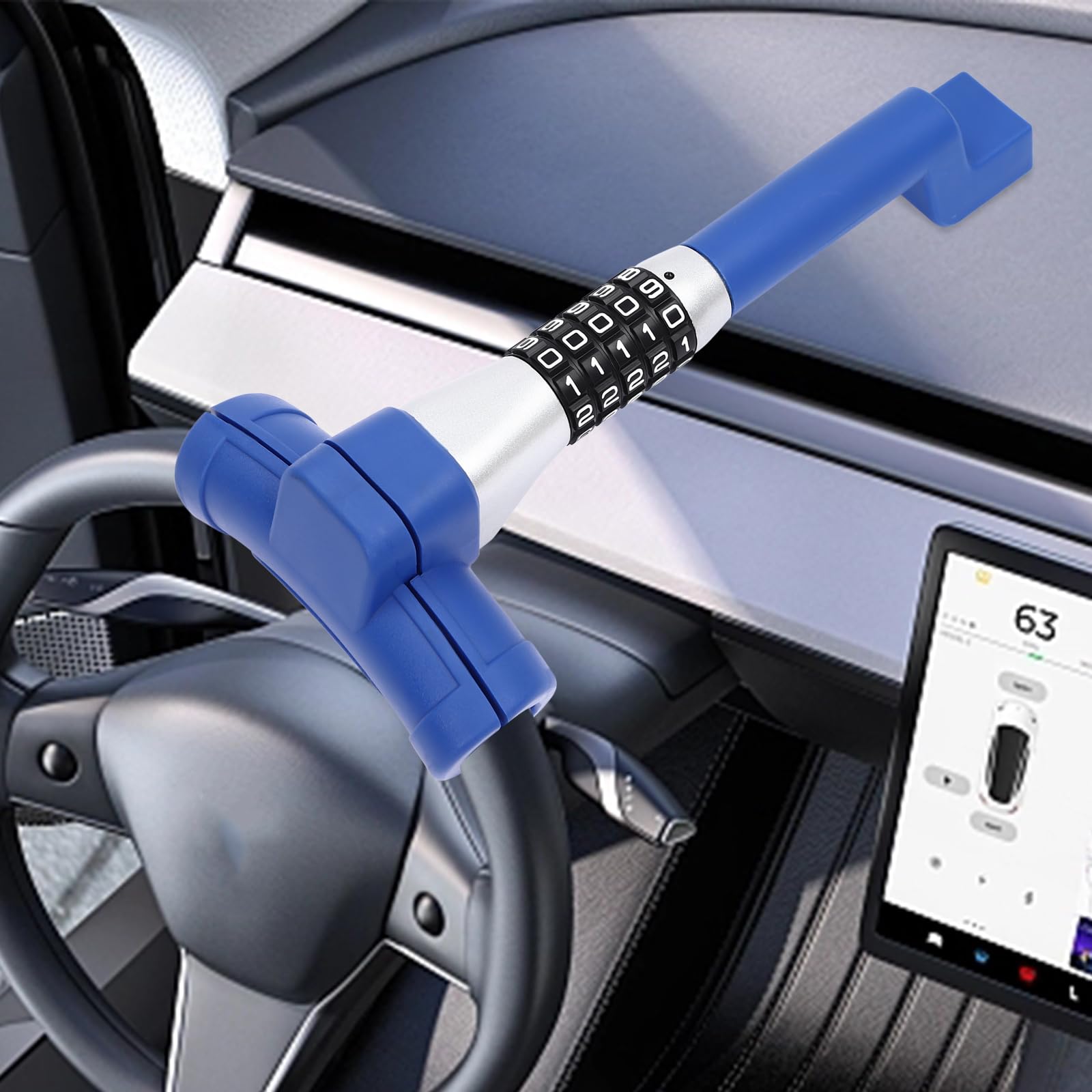 Antivol universel pour volant de voiture - Protection contre le vol - Avec tournevis - Bleu moderne