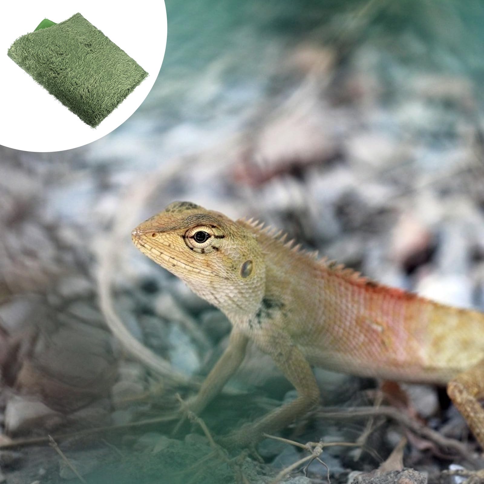 Lot de 2 Tapis pour Reptiles et Tortues en Coton Vert Imperméable Réutilisable