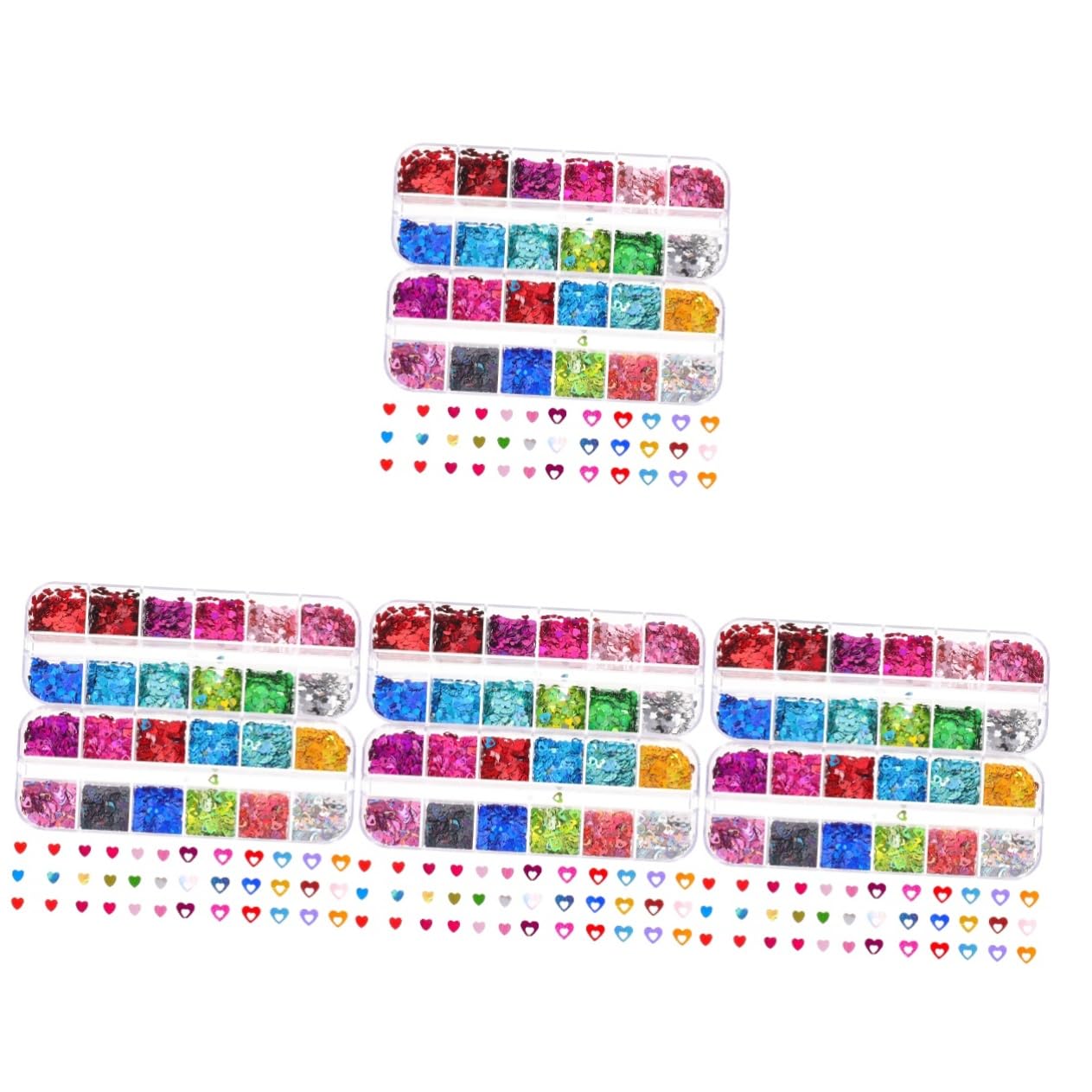 Beaupretty Lot De 4 Paillettes Pour En Forme De Cœur Accessoires De Manucure Breloques Pour Paillettes Décoratives Paillettes De Maquillage Polyvalentes 2 Boîtes X 4