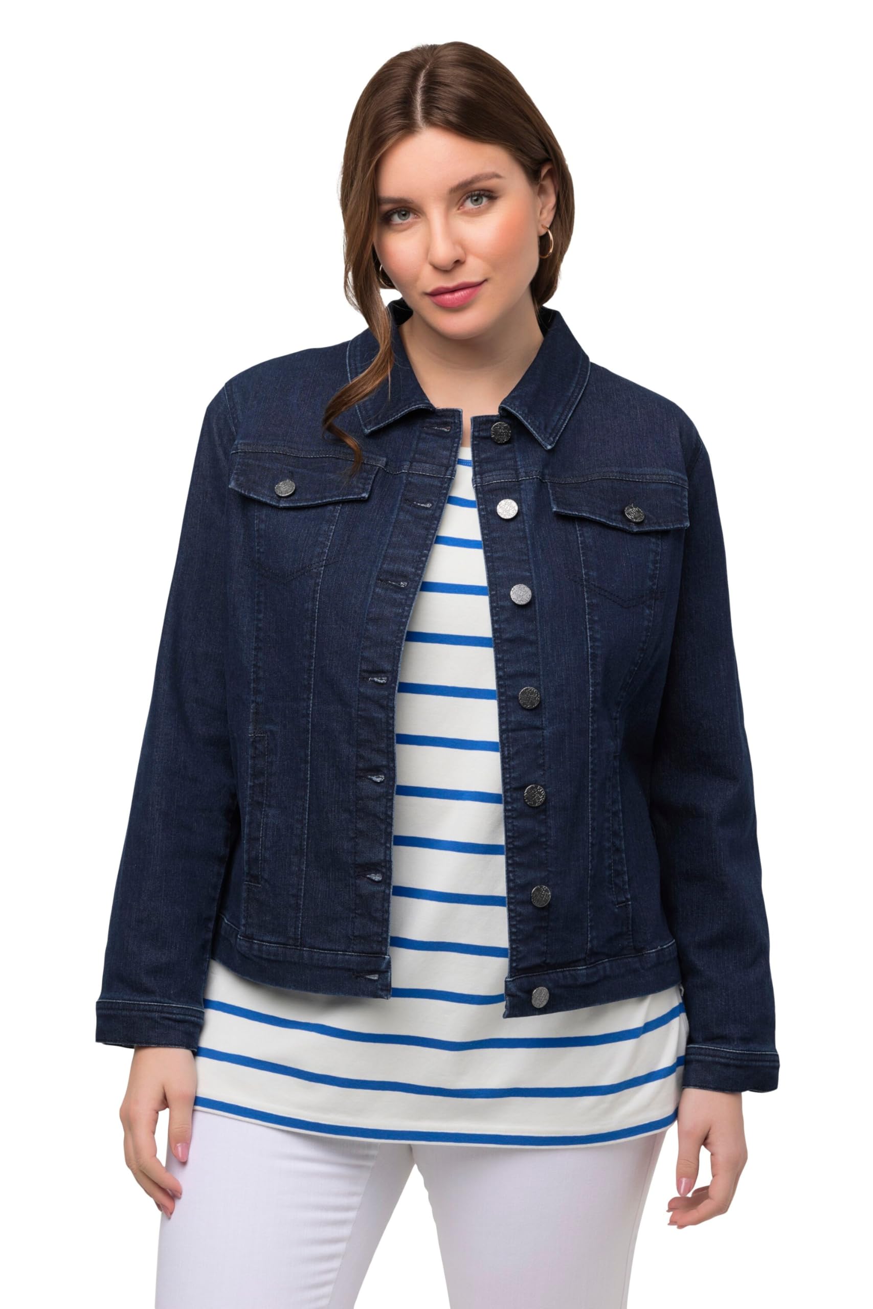 Ulla Popken Women's Sizes, Denim Jacket, Blue Denim, 34