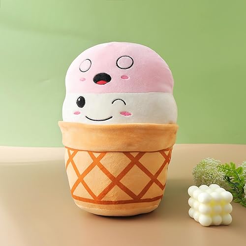 Miniatura 3 de Almohadas de peluche de 12 pulgadas de helado para niños, animales de peluche, peluches kawaii, lindo peluche fácil de limpiar