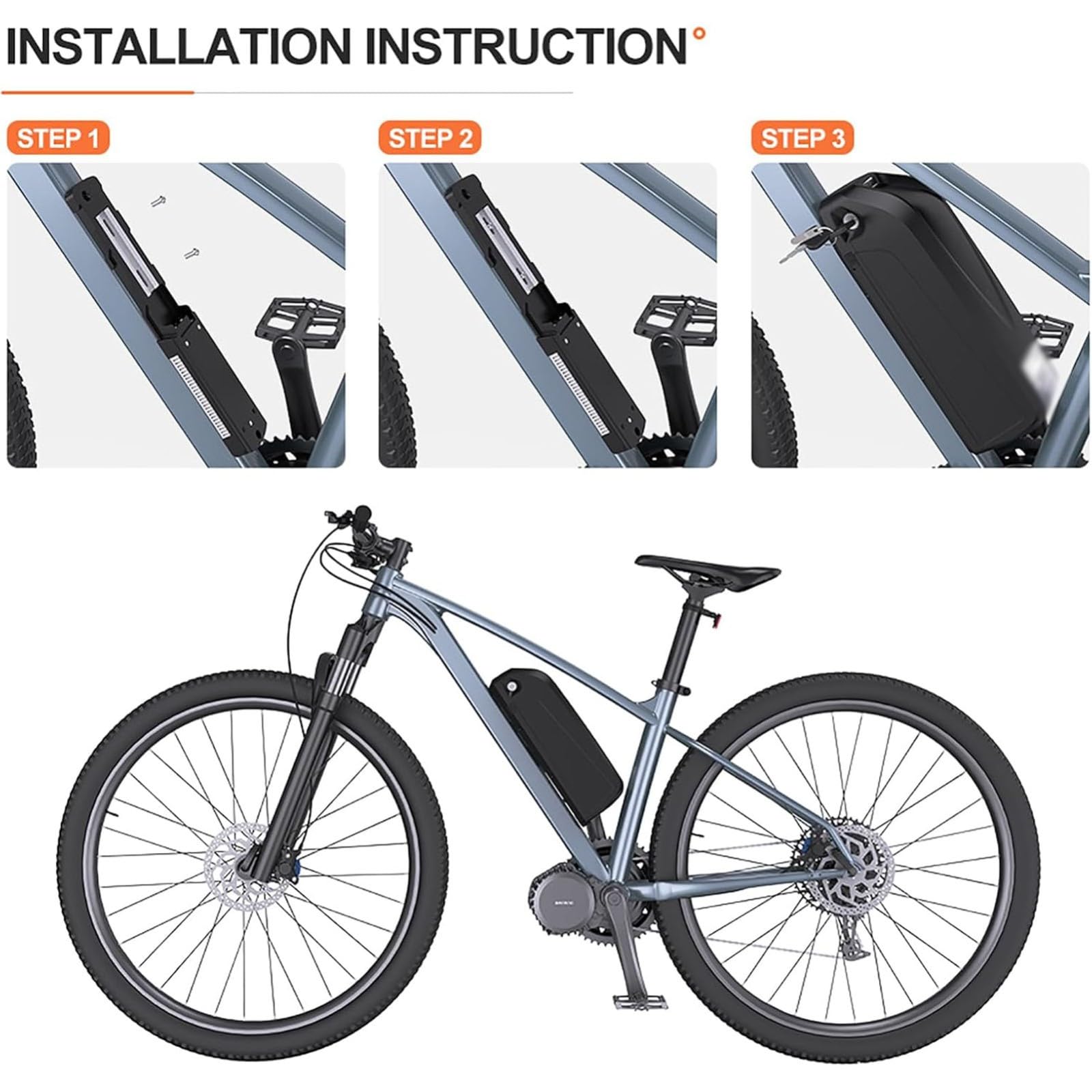 Batterie Lithium 36V 20Ah pour Vélo Électrique avec Protection BMS, Batterie Li-ION Rechargeable, Batterie Remplacement pour Kit Conversion Vélo Électrique À Monter Soi-Même