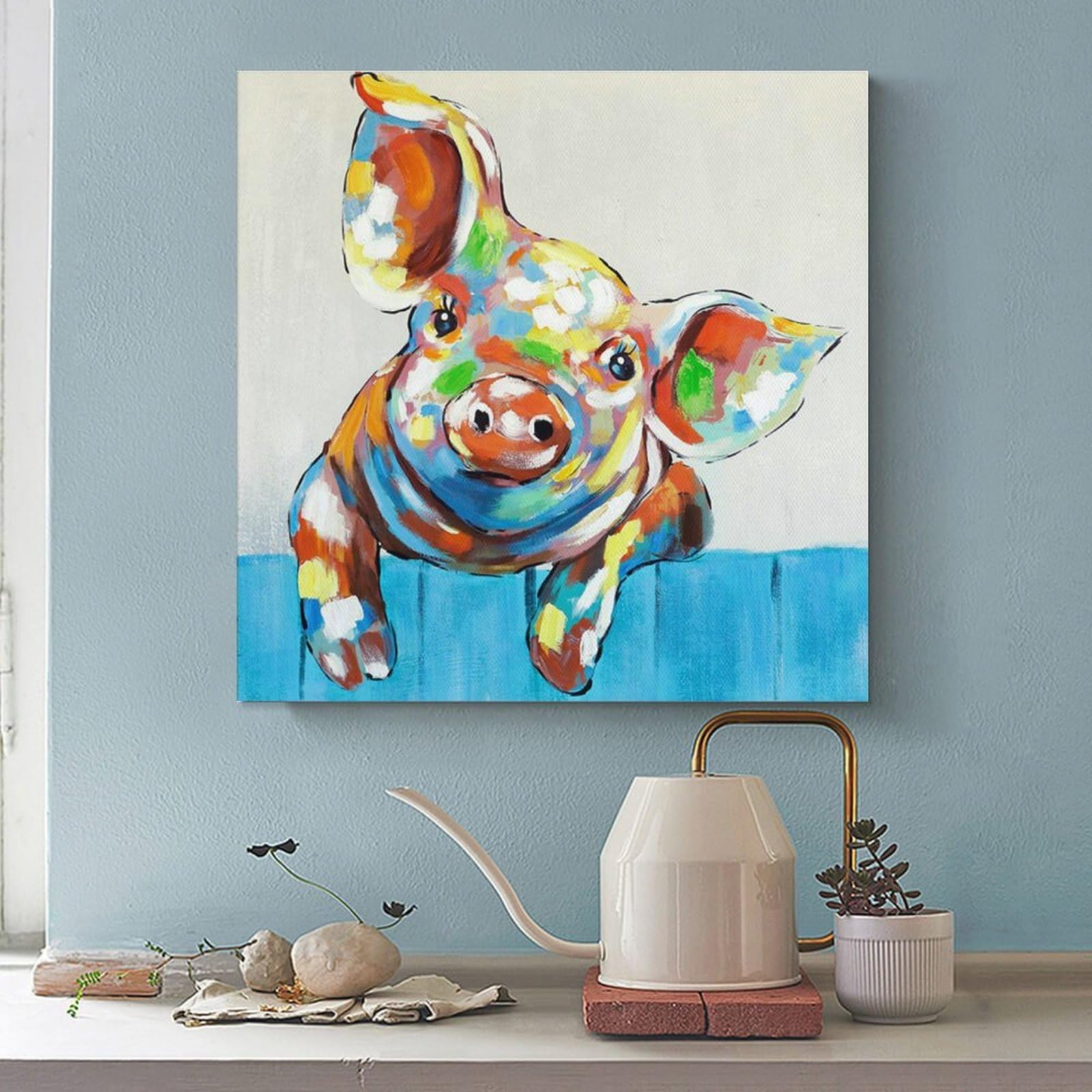 キャンバス油絵 　あり　くるくるカラフルSheep キャンバス油絵 あり様専用 くるくるカラフルSheep