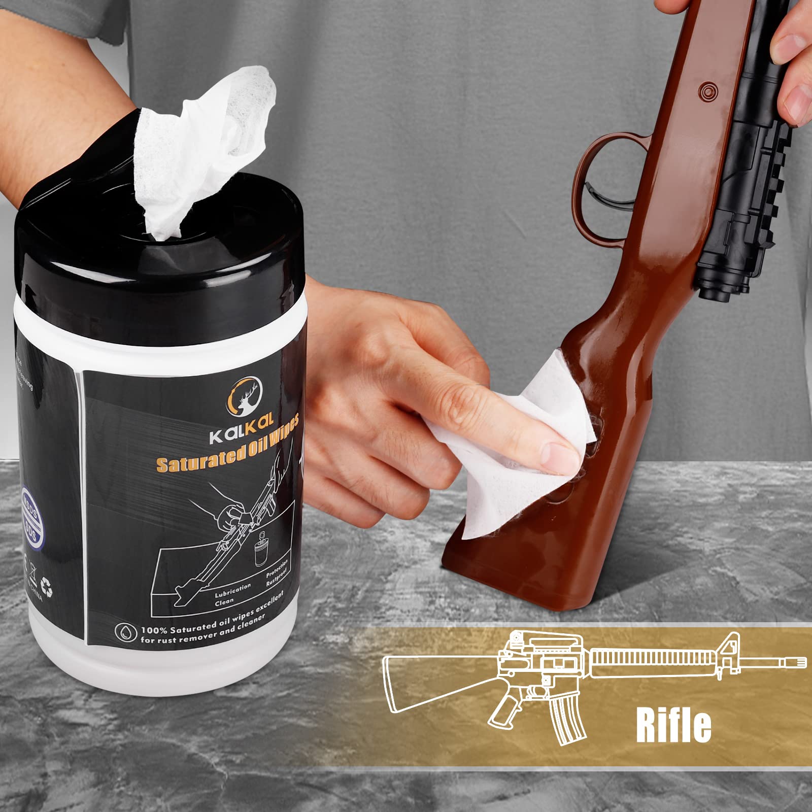 Gun Cleaning Wipes Kalkal 100PCS Gun Oil Wipes For