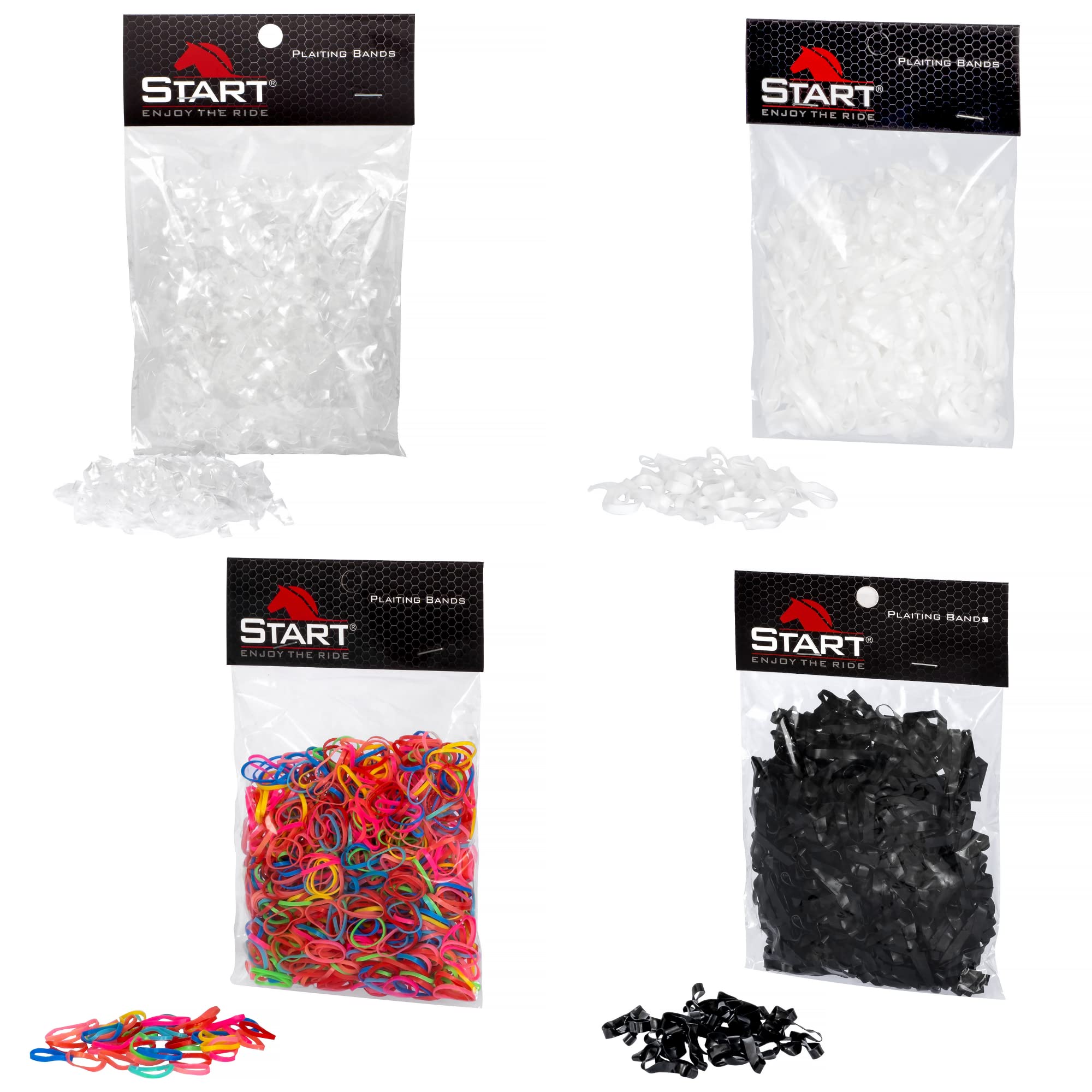 Start Elastici in Silicone per Criniera Cavallo – Set 500 pz - Morbidi, Resistenti, Delicati sul Pelo per Trecce Perfette (Nero)