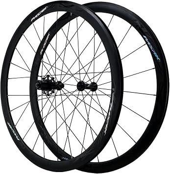 700C Road Bike Wheelset Carbon Fiber Hub Double-Walled Ultralight Alloy Rims Quick Release Brake C/V for 7-12 Speed Freewheel Wheelset