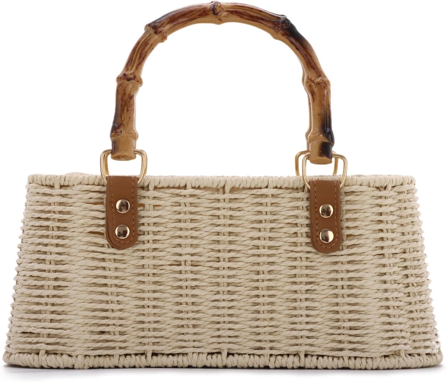 Lanpet Straw Woven Handbags Handmade Summer Beach Bags Wicker Rattan Crossbody Bag for Vacation