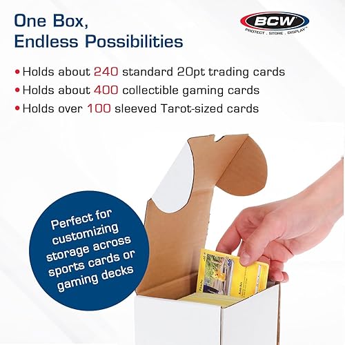 Miniatura 9 de BCW Caja de almacenamiento de 330 tarjetas coleccionables  Organizador de cartón para béisbol, baloncesto, tarjetas de fútbol, MTG, Pokémon,