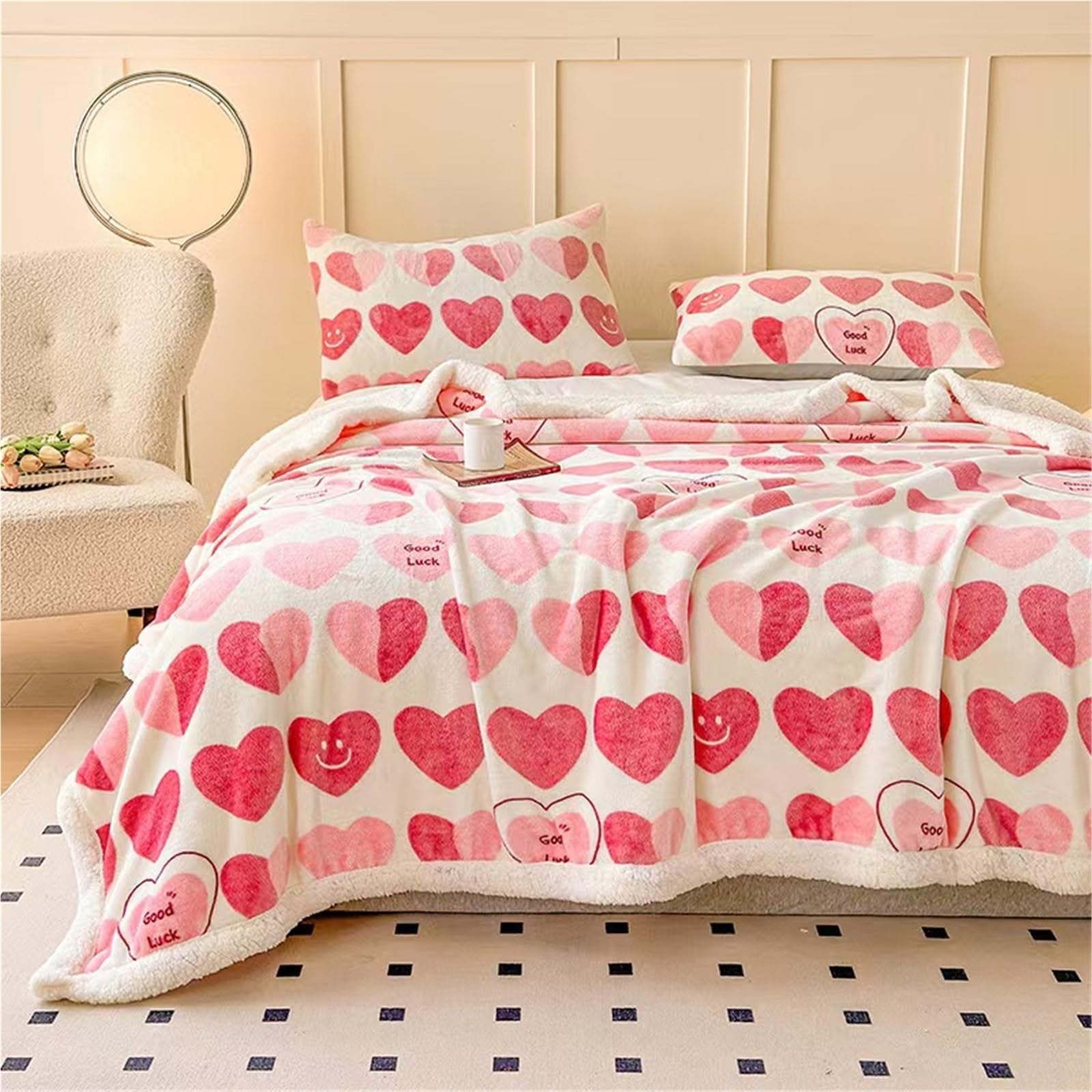 Thickened Anti-Static Nap Blankets, Silky Soft Warm Fleece Plush Blanket,Double-Layer and Machine Washable Cashmere Quilts,Warm Mattresses(Color3,200x230cm)