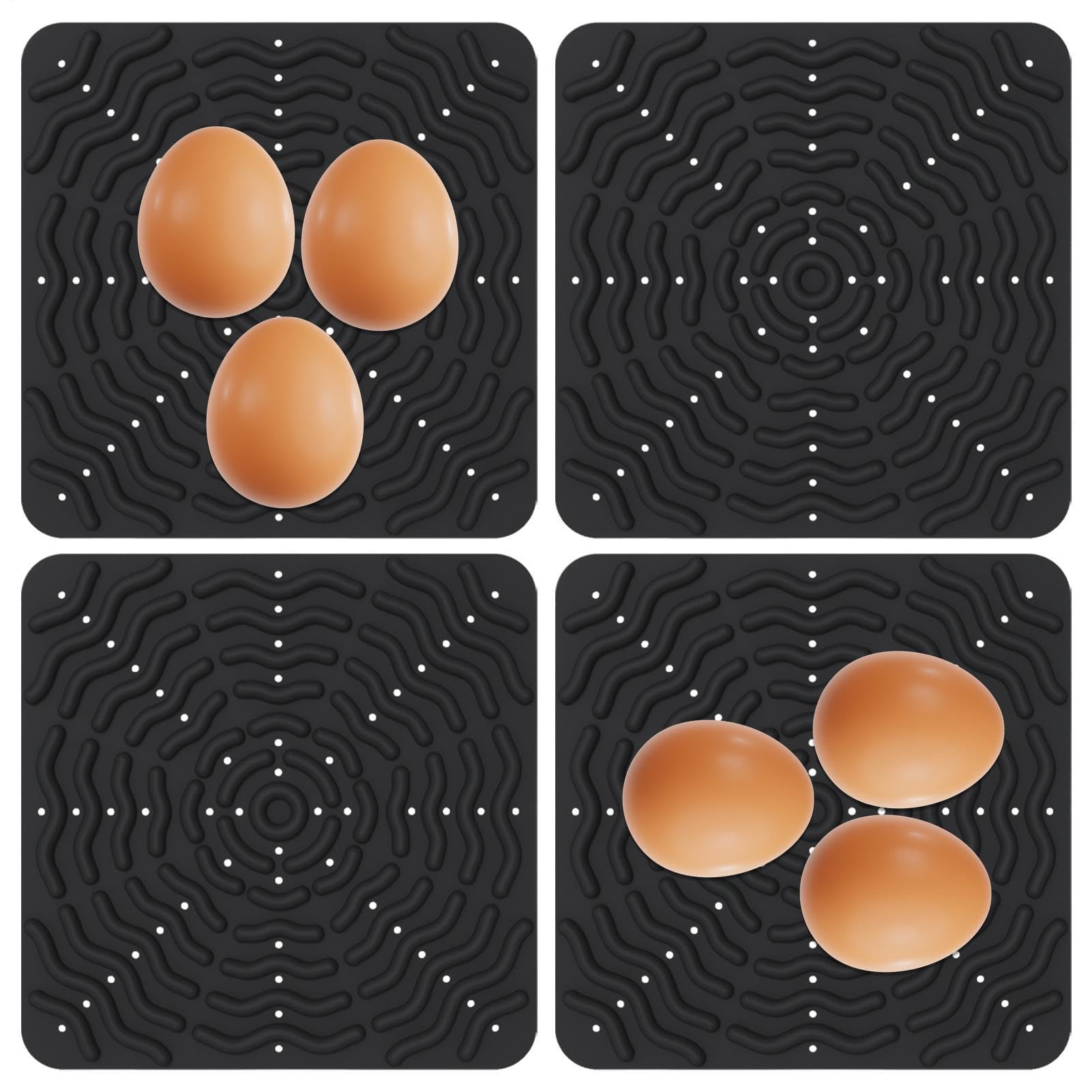 Coussins de nid pour poules en silicone réutilisables | Lot de 4 tapis pour ponte en basse-cour