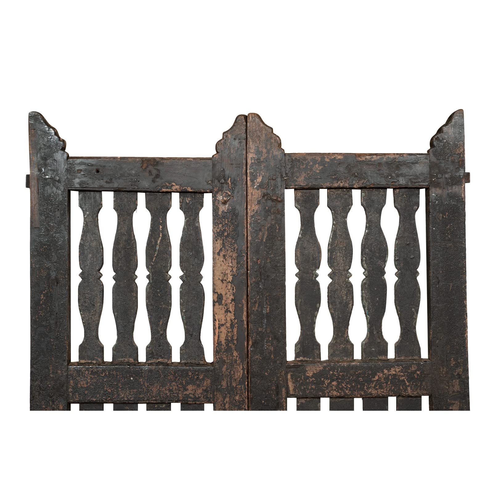 Biscottini Cancelletto in Legno per Esterno 112x4x100 cm | Cancello Giardino con Doppia Anta | Cancelletto Giardino Esterno Vintage restaurato