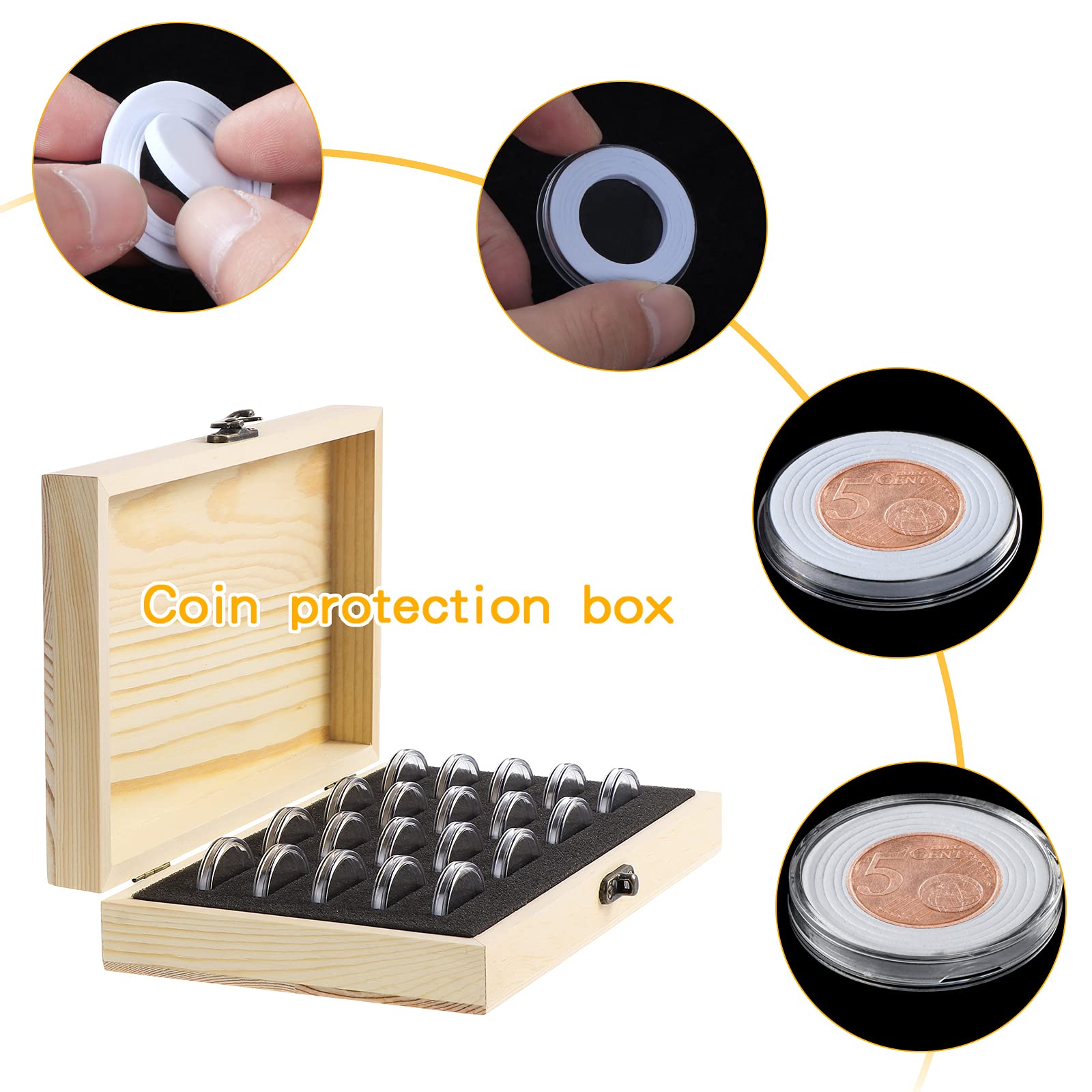 NO.12503-100 Pièces 30mm Capsules De Pièces De Monnaie Capsules De - Foto 2