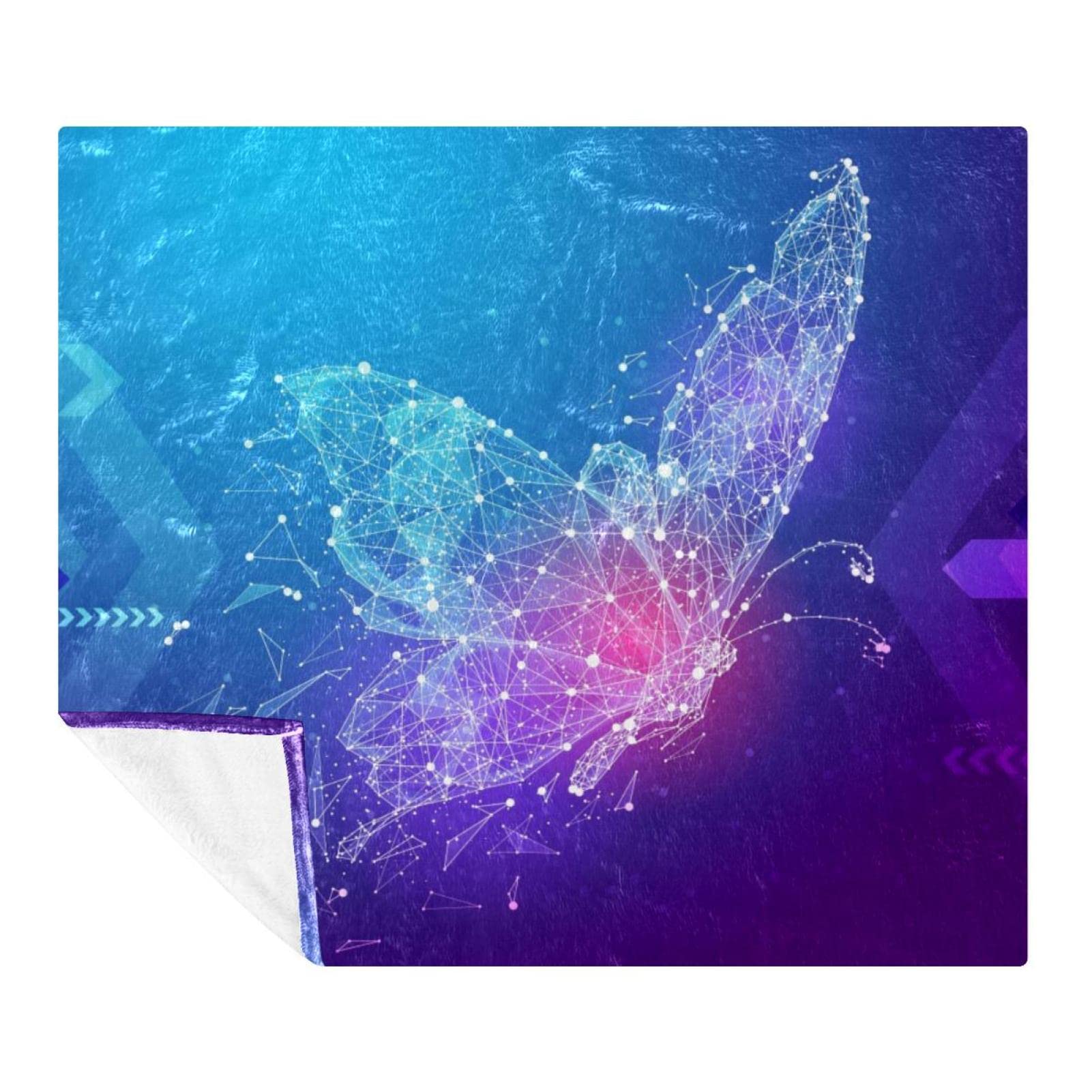 Couverture douce enfant et adulte jeté de lit microfibre motif papillon