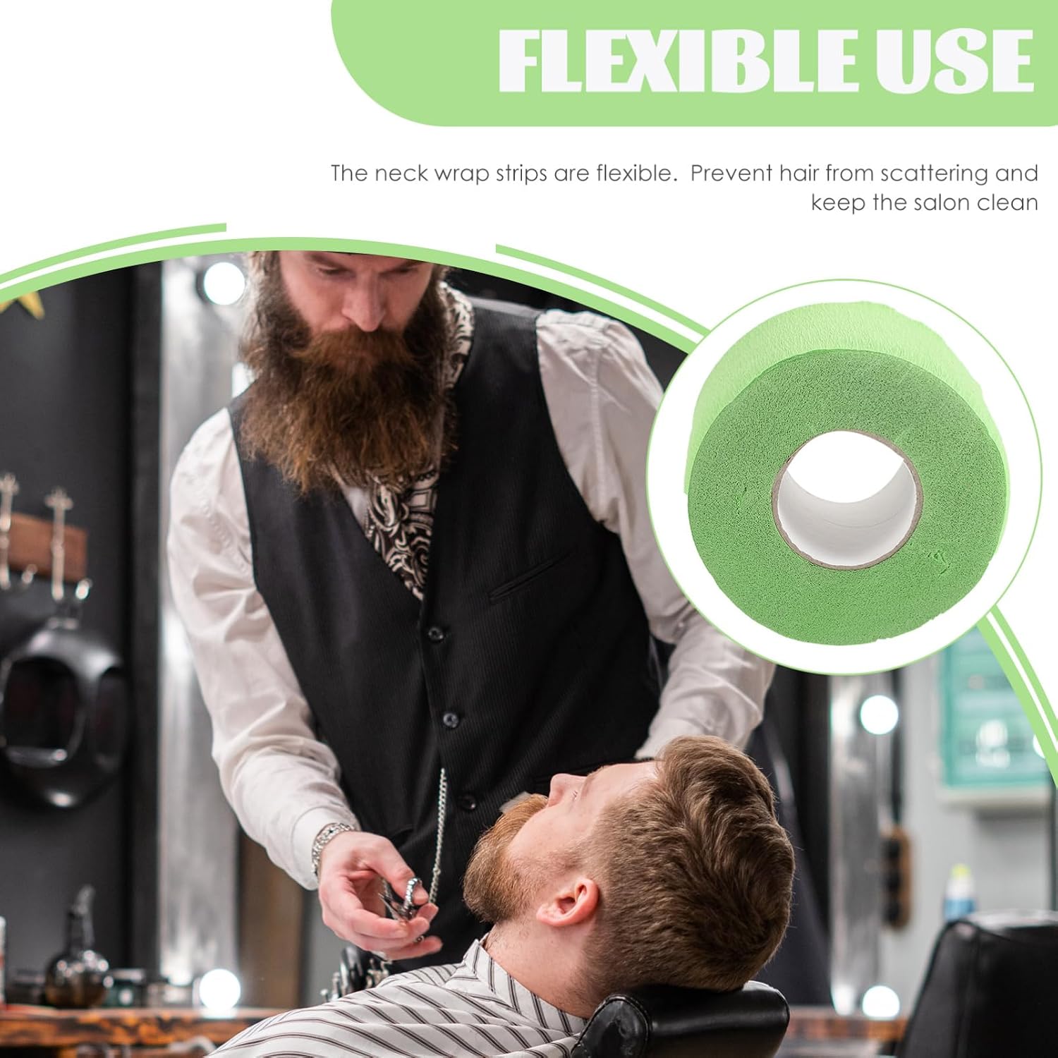 5 Rolls Barber Neck Strips Disposable Paper for Salon Haircuts