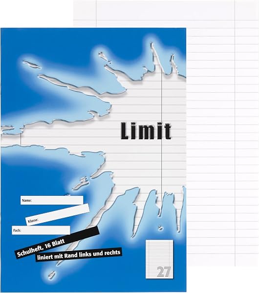 Limit Schulheft A4, 16 Blatt, Lineatur 27, liniert mit Rand, 5 Stück - 2