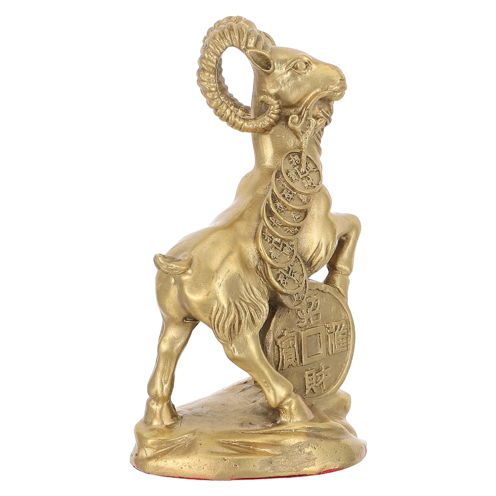UPKOCH Vintage Feng Shui Messingziege Goldene Skulptur für Büro und Zuhause