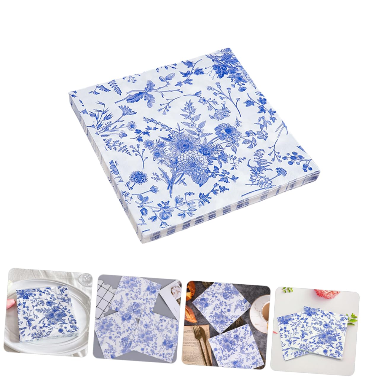 CALLARON 3 Series Servilleta Azul Y white Servilletas De Flores Antiguas Linda Servilletas Blue Papel 100 Piezas*3