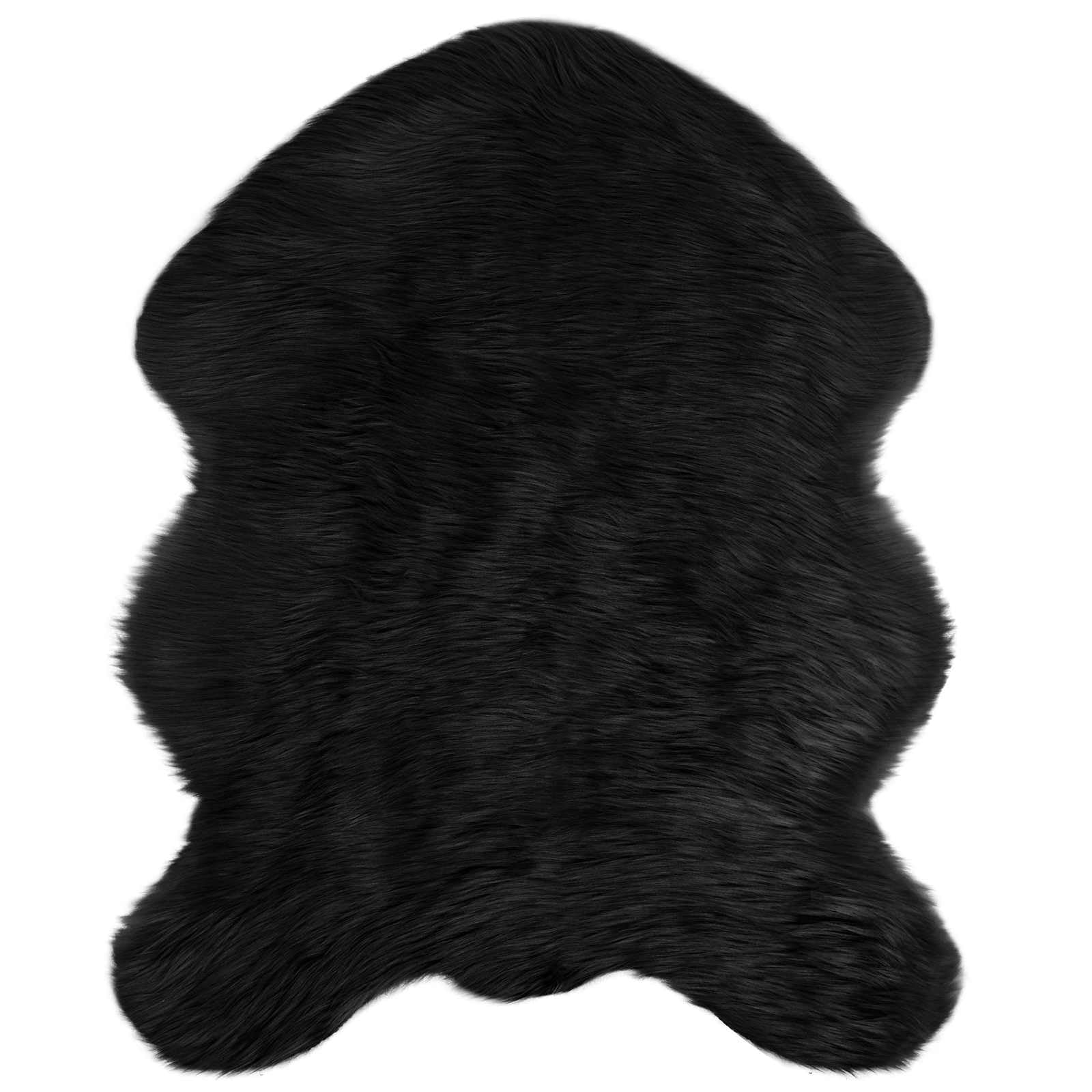 Tapis en peau de mouton synthétique noir 50x80cm Tafalla