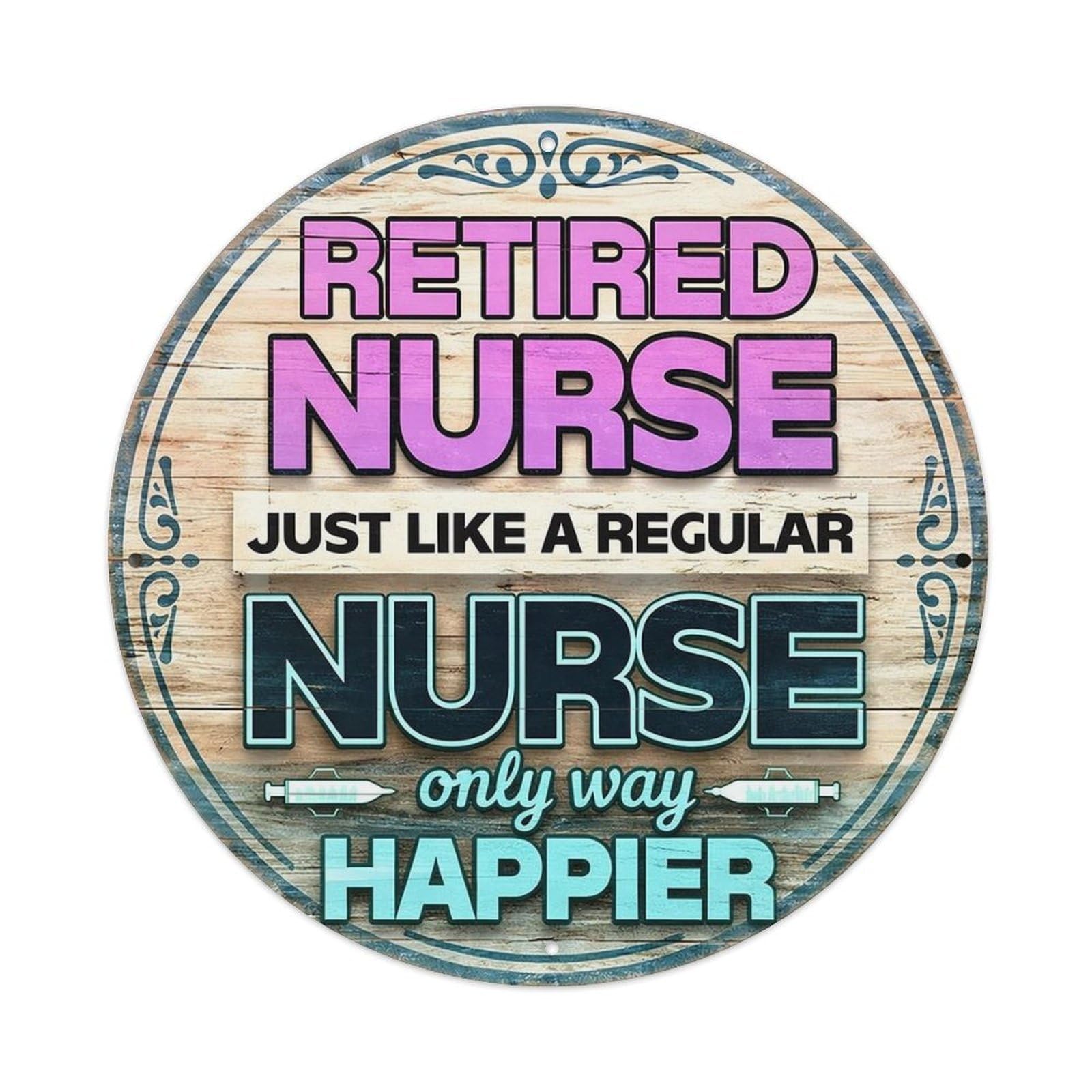 Retired Nurse Just Like Regular Nurse On_shb5v Retro Metal Tin Sign, Vintage Metal Poster for home, Gaming Room, Studio Workshop,Bar,Garage Wall Art Decor 8x8 inch