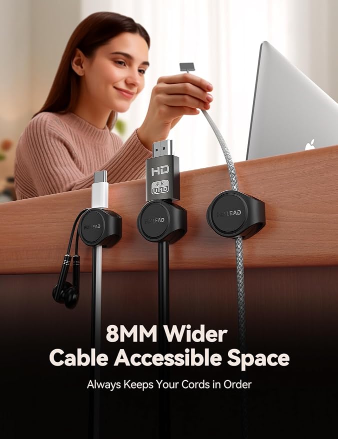 Organizador de cables magnético FLYLEAD 8 unidades silicona miniatura 4