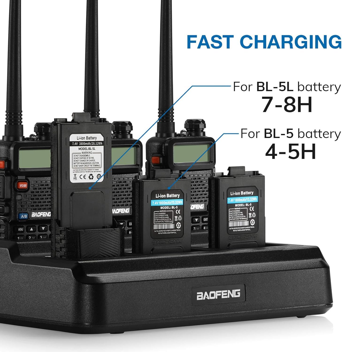 BAOFENG GT-5R UV-5R Ładowarka 6-kanałowa do walkie-talkie i akumulatorów