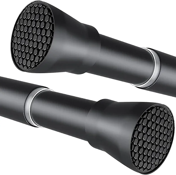 Zipglo Shower Curtain Rod 30 to 64 Inches 2Pack, Spring Tension Curtain Rod Black Tension Rods Spring Rods Expandable for Window, Wardrobe, Doorway, Kitchen