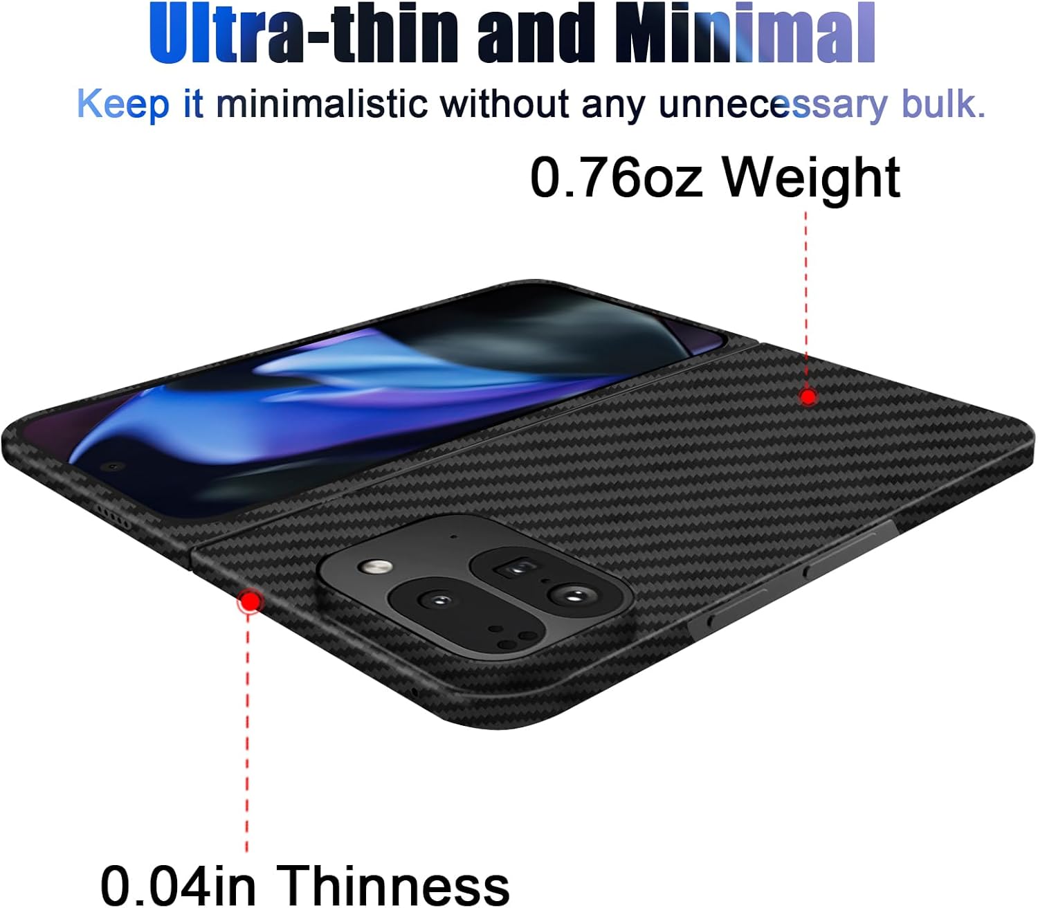 Thin Carbon Fiber Case for Google Pixel 9 Pro Fold (Fold 2), Slim 1500D Aramid Fiber Cover Compatible with Magsafe, Matte Black, Version 2.0