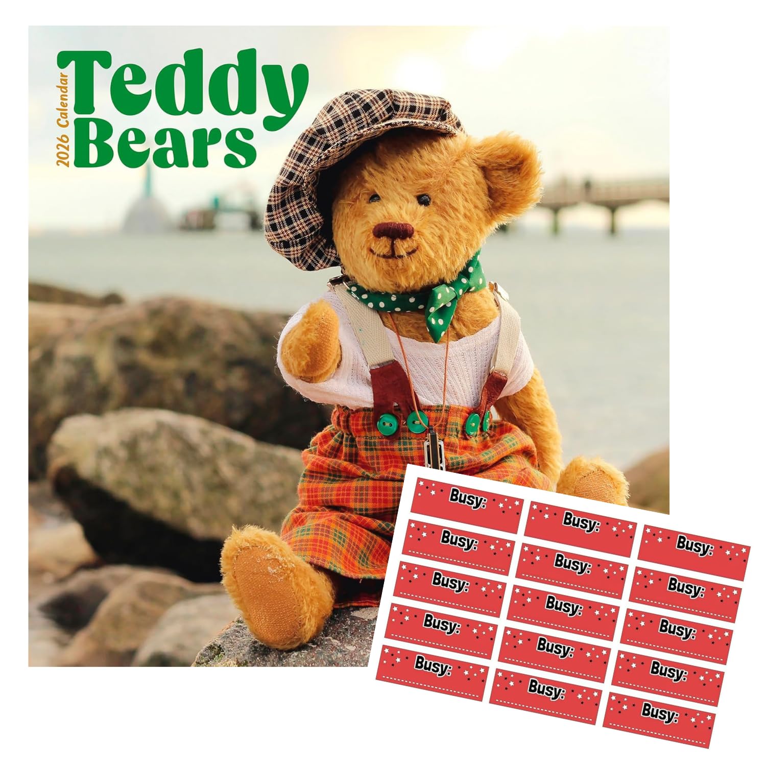Avonside Teddy Bears 2027 Calendar with Organisational Stickers, 16 Month Square Wall Calendar (Sept 2026 - Dec 2027), UK Planner for Teddy Bear Collectors, Home or Office, 11.6 x 11.6 in