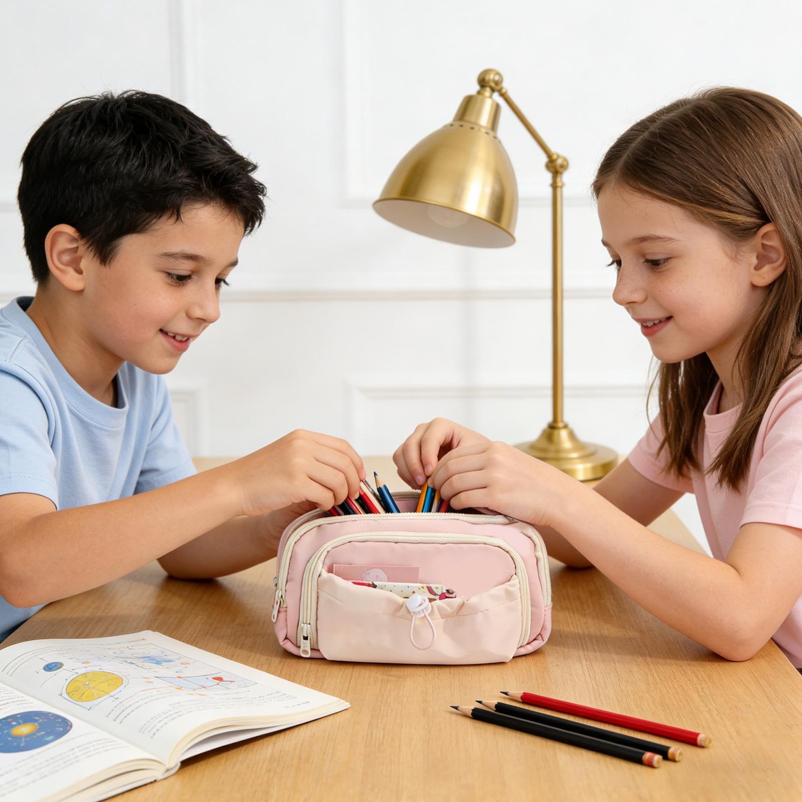 Scolari ed Estetici Portapenne Estetico con Disegno a Cane e Grande | Kit Scolastico Per Creatività, Trucchi, Pastelli, Ufficio, Viaggi, Studenti, Ragazzi e Ragazze