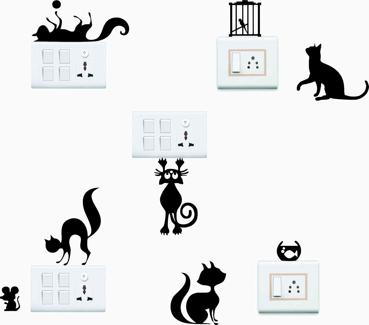 Buy Decor Kafe Funny Cat Wall Sticker Standard PVC Vinyl Size Height
