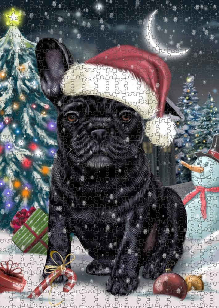 Have a Holly Jolly Christmas French Bulldog Jigsaw Puzzle for Adults - Animal Printed Interlocking Puzzle Game Artwork - Gift for Dog Lover's -1000 Pcs 20"x30", PZLE58738