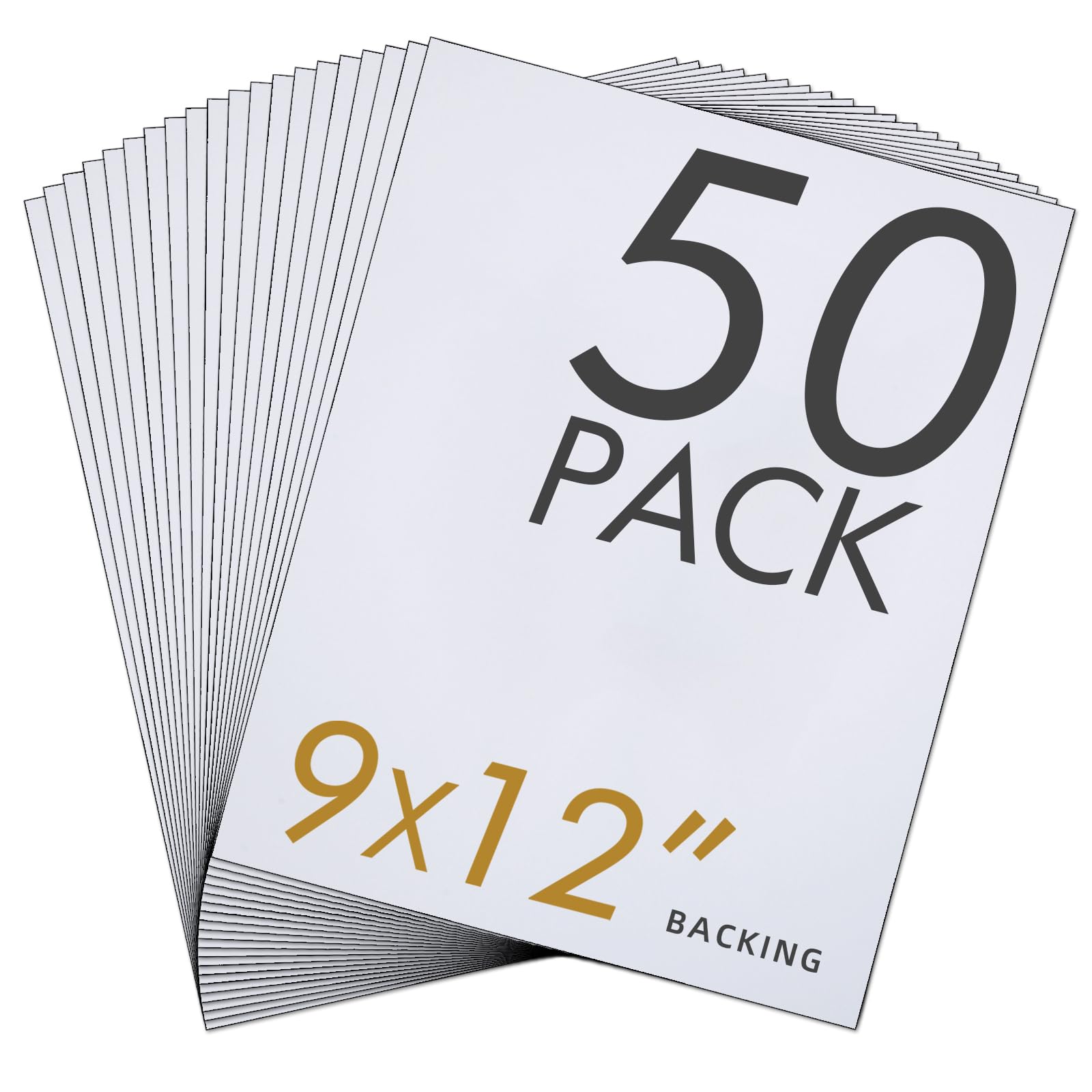 Falling in Art 50 Pack Acid-Free Mat Boards,9x12 Uncut White Backing Boards